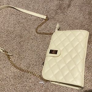 White quilted purse